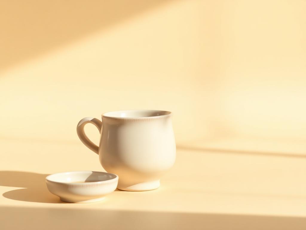 Ceramic pour-over tea set in matte cream glaze